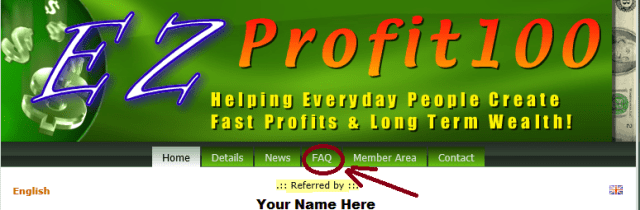 EzProfit 100 F&Q Section